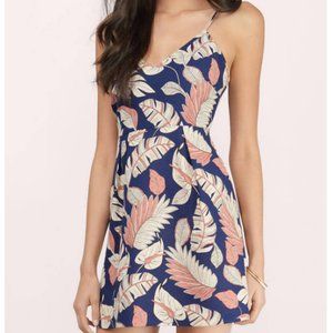 TOBI  MAI TAI NAVY MULTI PRINT SKATER DRESS